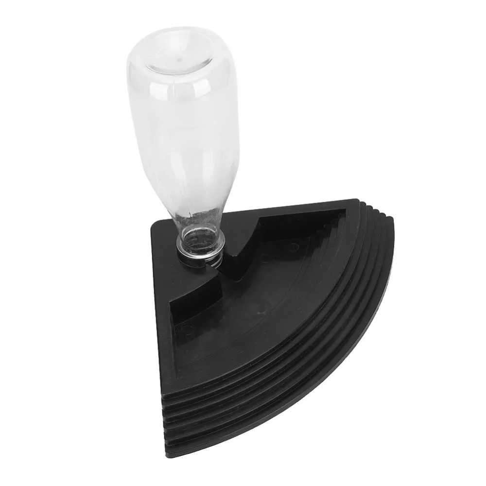 1 set Plastic Automatic Water Dispenser 400ml Capacity Black Reptile Drinking Fountain Concave Cast Base Imitation Stone Design