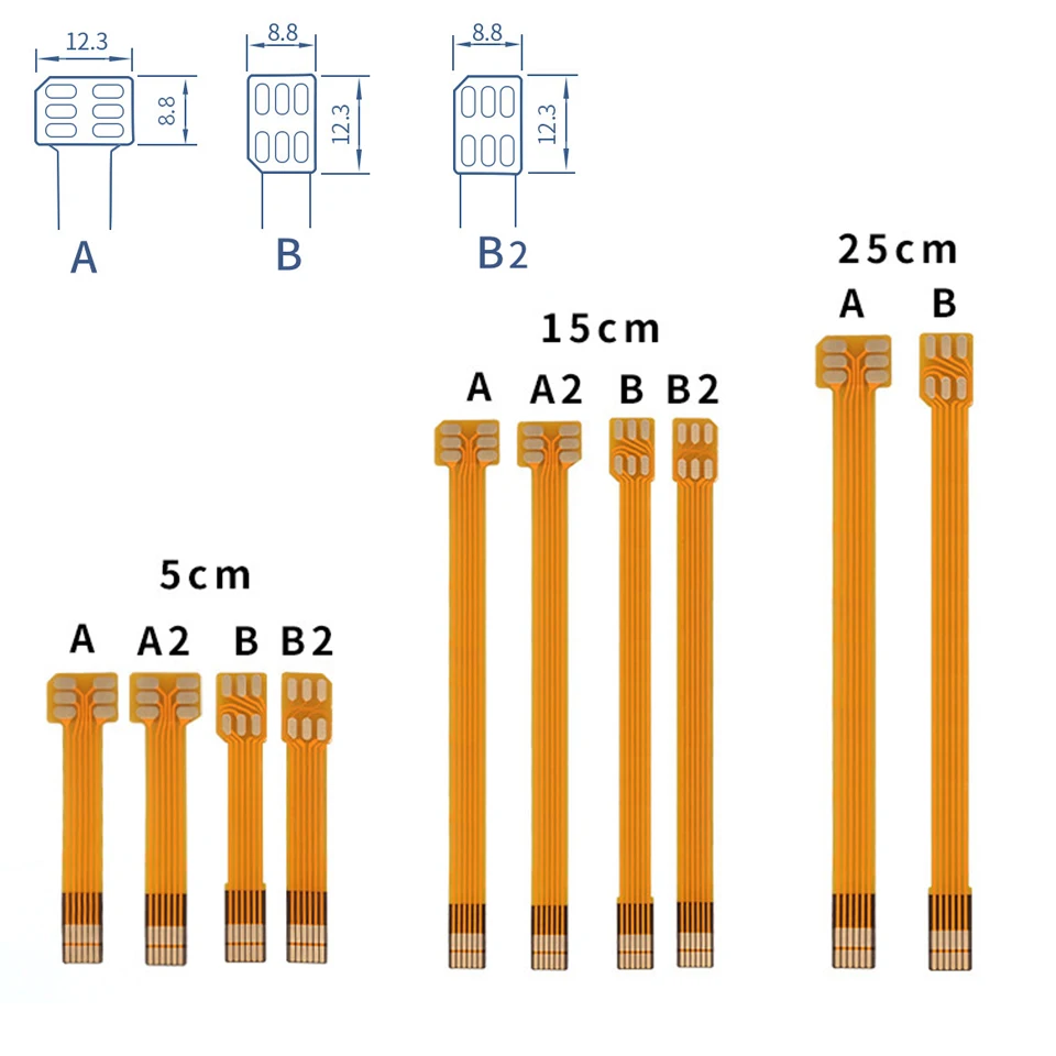 Nano 4FF Sim card Converter FPC Extension Cable to Nano 4FF Micro 3FF Standard 2FF Sim Usim Card Adapter Conversion Line