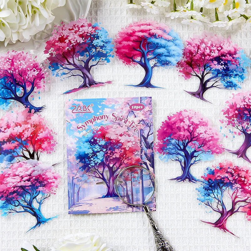 Mr Paper 3er-Pack Traumhafte Baumschatten-Serie Waldlandschaft-Aufkleber für Junk Journaling, Scrapbook, DIY-Kalender, Karten-Dekoration