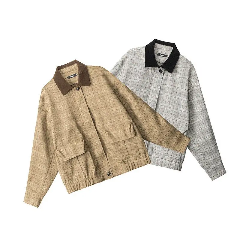 เสื้อแจ็คเก็ต HeyHenry รุ่นพรีเมียม สไตล์อเมริกัน ทรงหลวม สบายๆ สำหรับผู้ชายและผู้หญิง เสื้อโค้ทสำหรับฤดูใบไม้ร่วงและฤดูหนาว