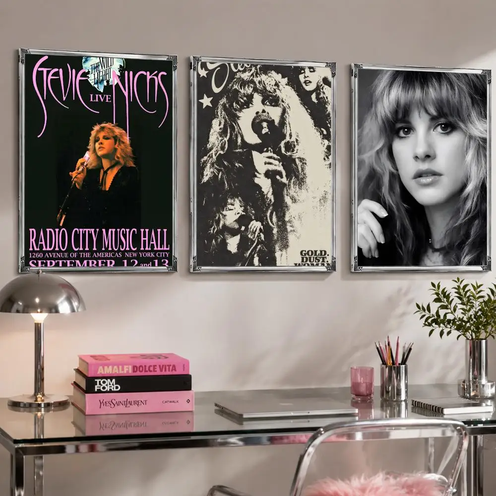 Vintage singer S-Stevie N-Nicks Poster Self Adhesive Wall Decor Waterproof Removable for Bedroom Living Room bar Gift