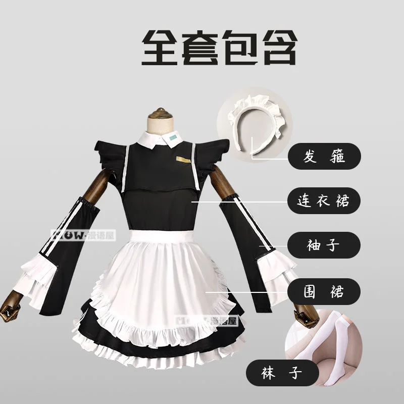 Japanese And French Sexy Woman For Kawaii Dress Restaurant Maid Black And White Short Sleeved Dress Cosplay Cartoon Costume