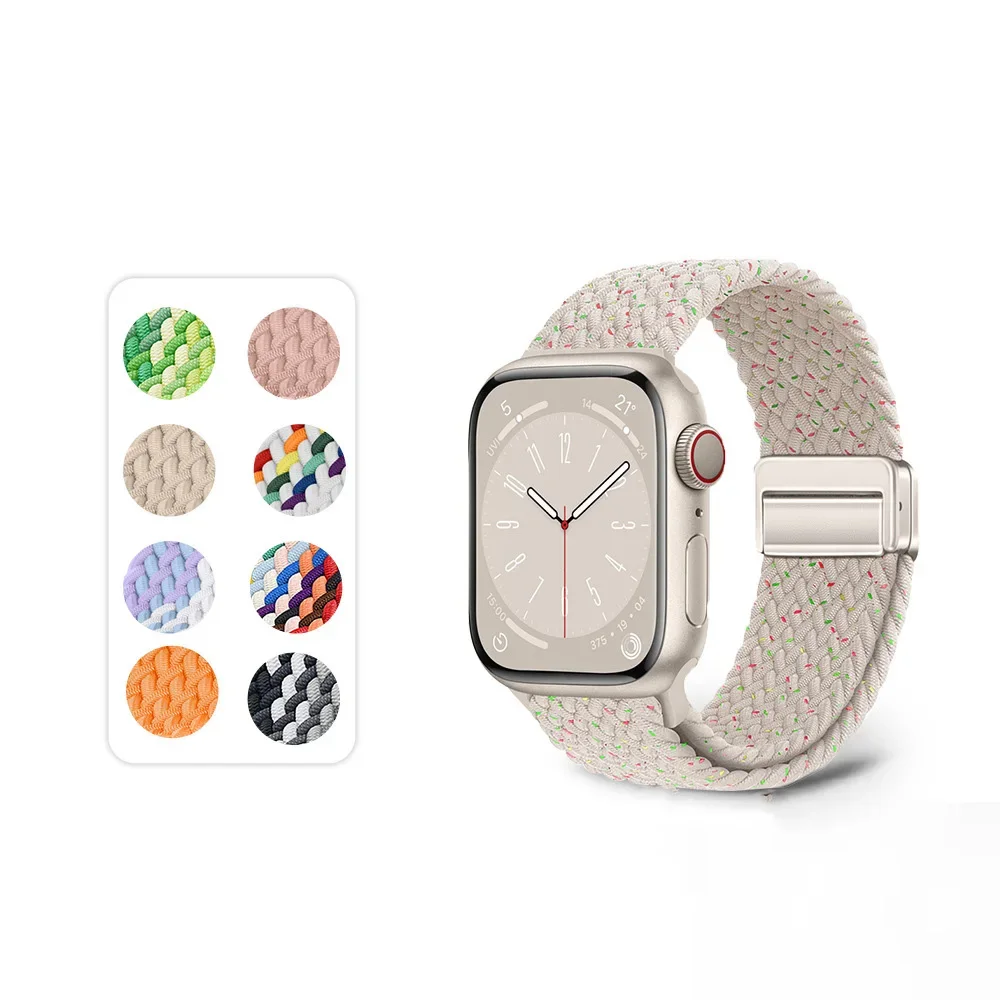 Suitable for 49 Apple Watch S9 IWATCH ULTRAL Magnetic S7 Woven S8 Pattern Loop 45 Watch Strap