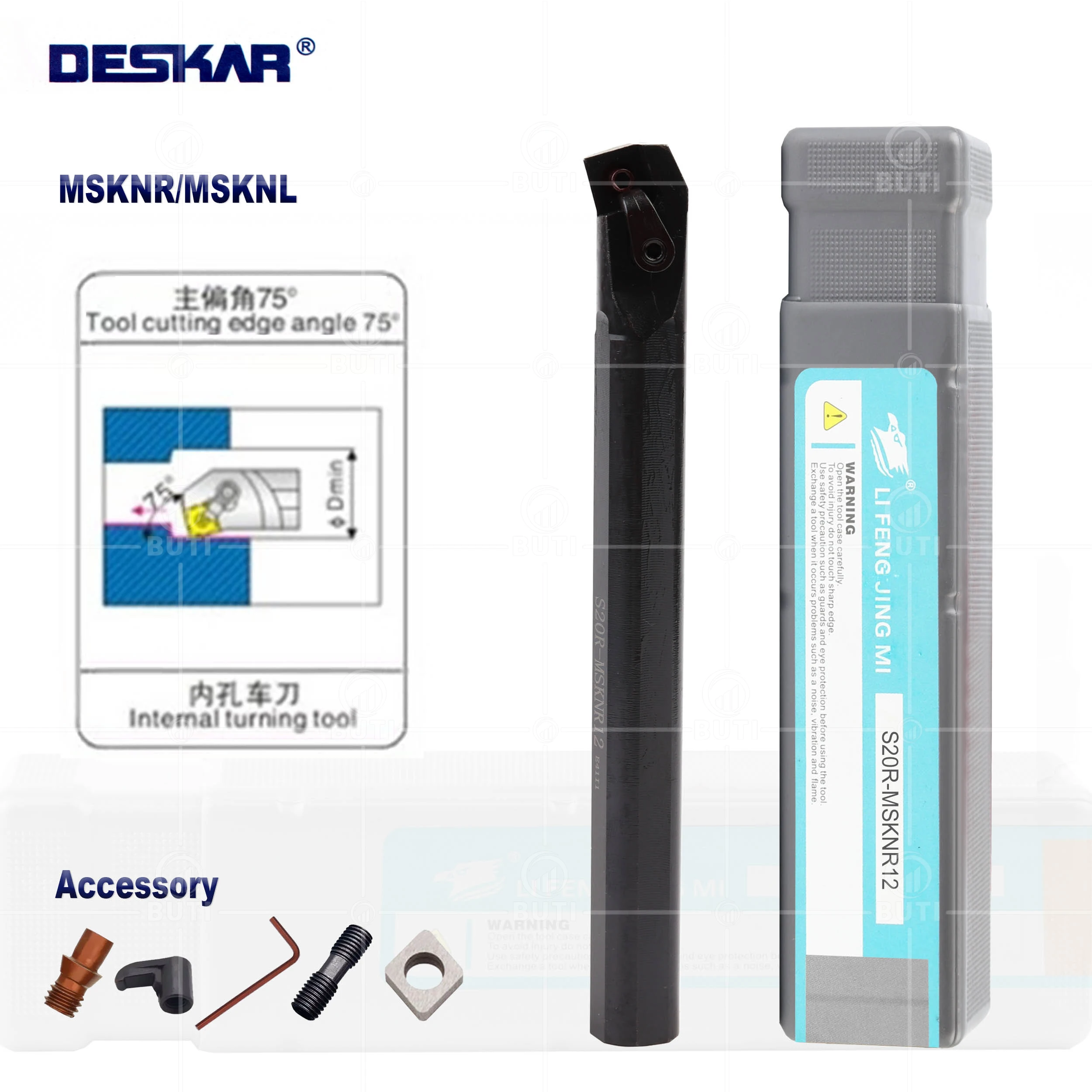 

DESKAR 100% Original Inner Hole Turning Tool Arbor S20R-MSKNR12 S25S-MSKNR12 CNC Lathe Cutter Internal Turning Tool MSKNR/L Tool