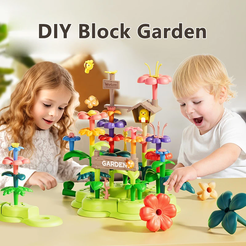 

Flower Garden Building DIY Toys Kids Assembled Construction Set Puzzle Preschool Educational Handwork Flower Arrangement Sets