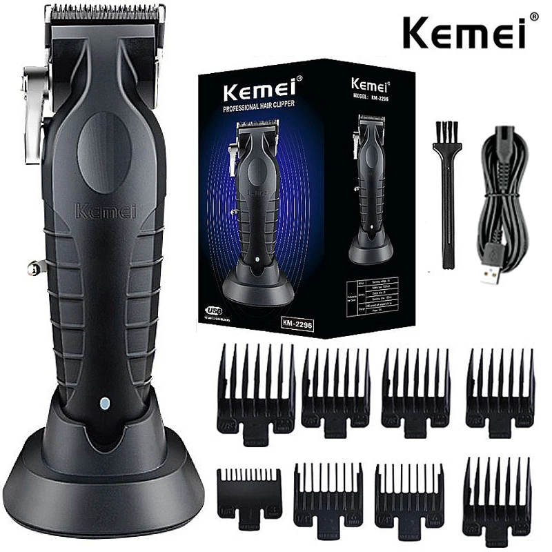 Kemei Professional Hair Clipper For Men Adjustable Cordless Electric Hair Trimmer Rechargeable Hair Cutting Machine Lithium