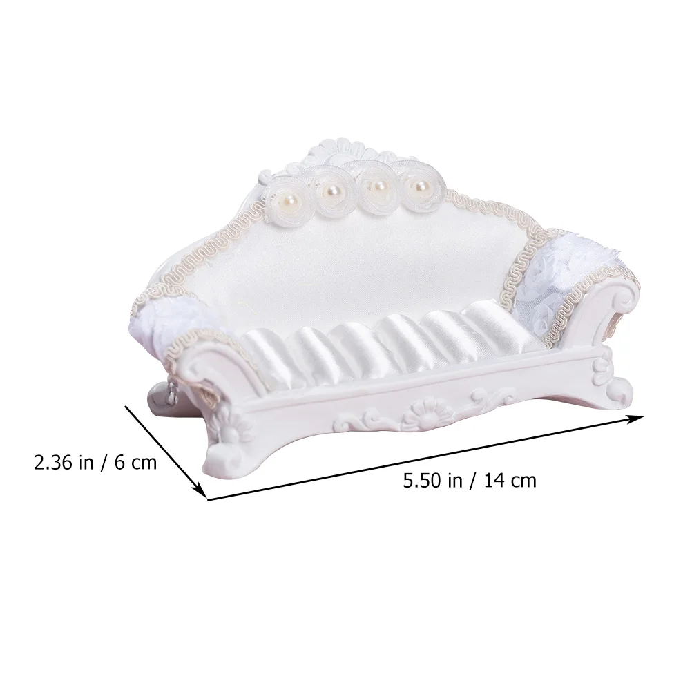 

Sofa Shape Holder Display St Storage Adornment Jewelry ganizer White Resin Compact Design Storage SolutionVintage Style