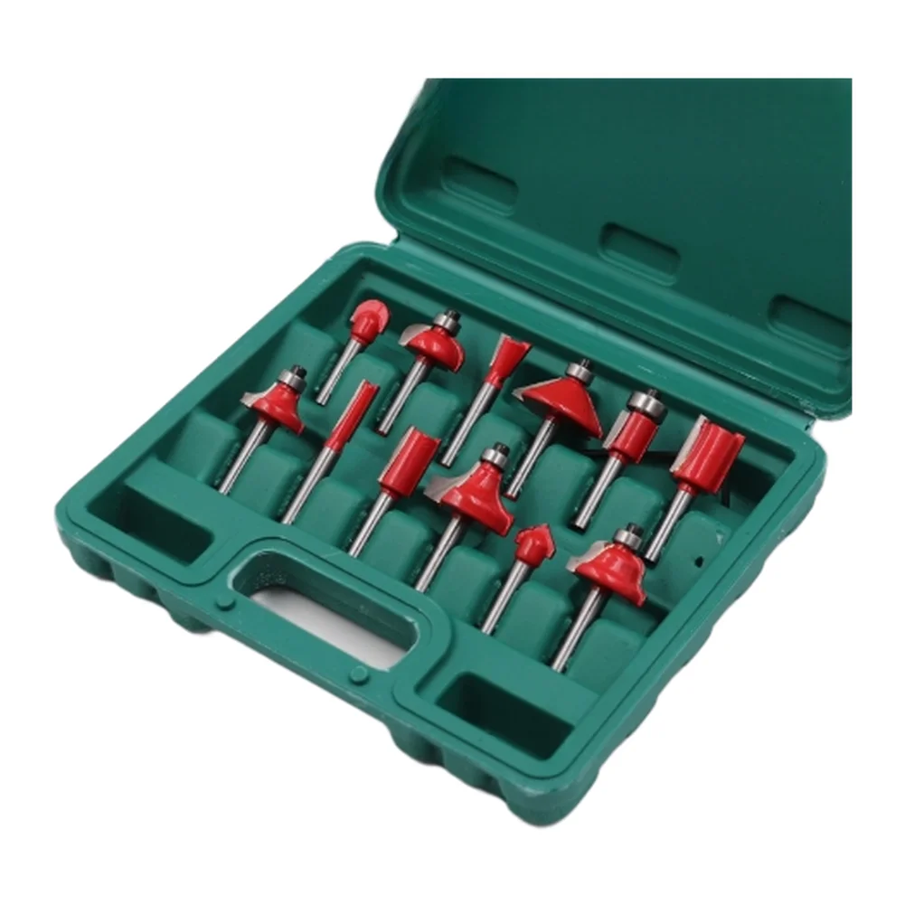 15-Piece Woodworking Router Bit Set with 1/4 Inch Shank for Use in Solid Wood Plywood MDF Particle Board and Cabinetry