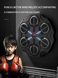 Universal Wall Mounted Music Boxing Target Adult Children Fitness Exercise Sports Equipment Decompression Toy With LED Light