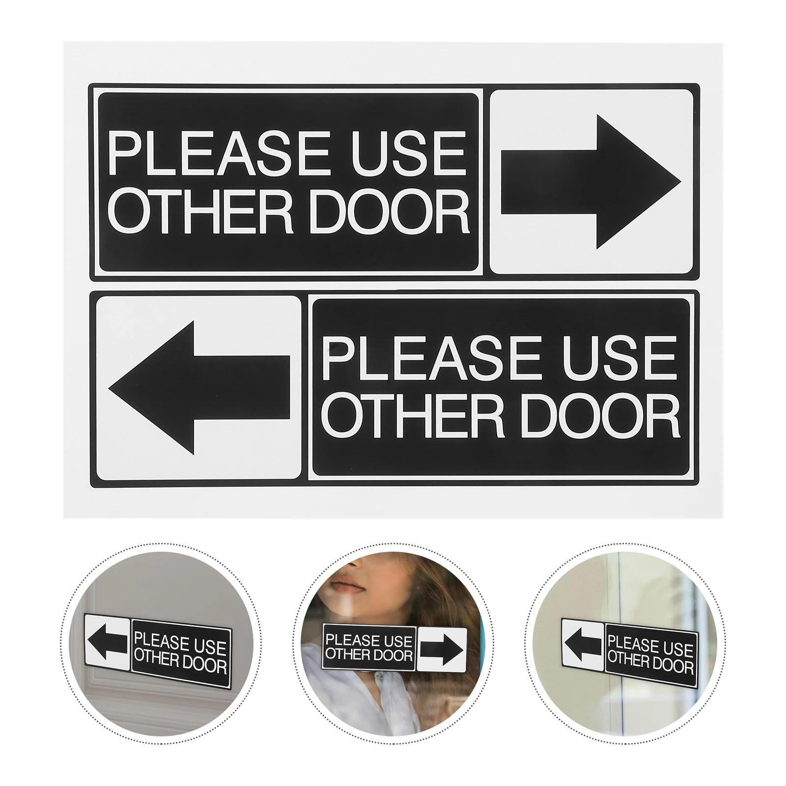 

6 Pcs Door Opening Tip Stickers Home Office Sign Dash Business Entrance Reception Car Decals Glass Couplet Arrow