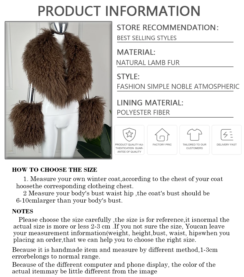 ปลอกแขนขนแกะแบบถอดได้ ขนแกะมองโกเลียแท้ ปลอกแขนขนแกะสีขาวสำหรับเสื้อโค้ทผู้หญิง แฟชั่นใหม่ แต่งขอบด้วยขนแท้