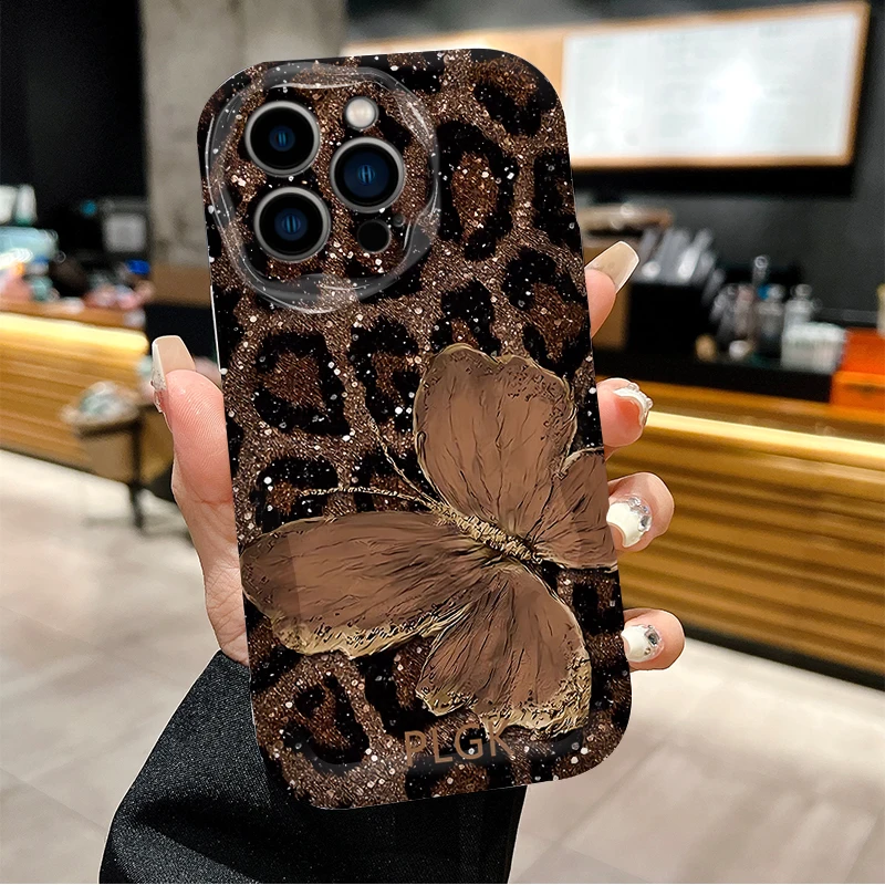 الحيوان فراشة ليوبارد طباعة جراب هاتف آيفون 17 16 15 14 13 12 11 برو ماكس زائد 17Air 16E XR XS X 7 8 غطاء مقاوم للصدمات #5