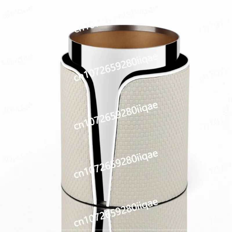 Home Luxury Leather Bin Household Living Room Kitchen Large Capacity Liddless Trash Can Office Waste Paper Collection Waste Bin