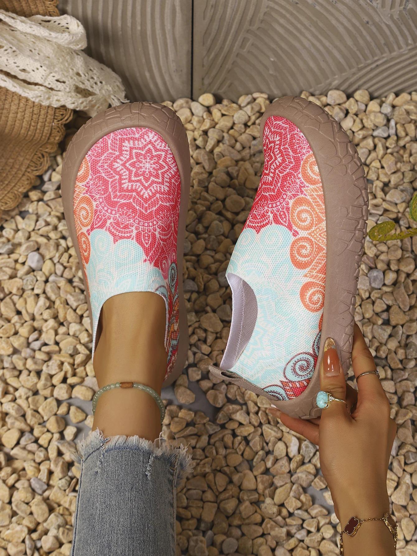 2026 Frühling Herbst Damen Slip-On Sneaker mit Sonnenblumenmuster, Leichte Atmungsaktive Rutschfeste Mesh-Herbst-Wanderschuhe, Park-Light-Wanderschuhe – Detail 10