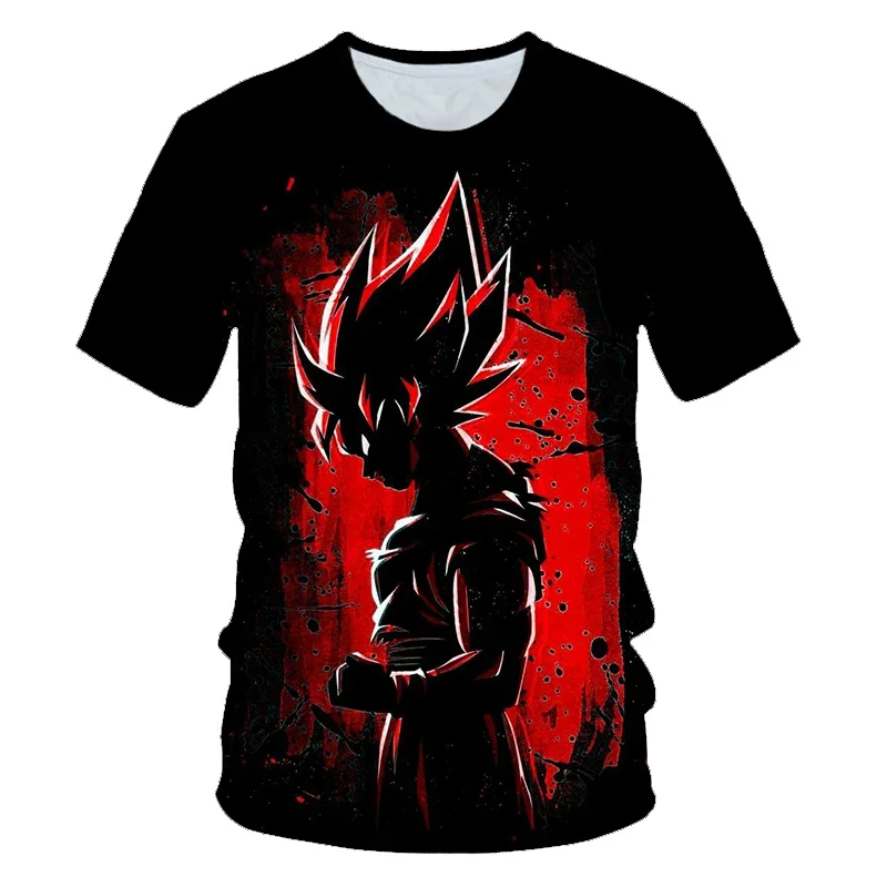 Dragon Ball Z Anime Figures Son Goku Super Saiyan 3D Print T Shirts Boy Kids Clothes Short Sleeve T-shirt Kids Cool Casual Top