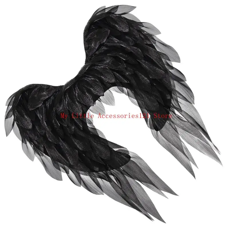 Fluering Black White Organza Failies Wing Sicuro Cingcio confortevole Accessorio in costume da festa Halloween