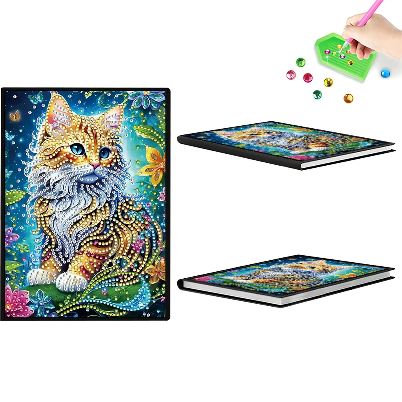 

50-Page A5 Cat Diamond Painting Notebook for Adult Holiday Birthday Gift
