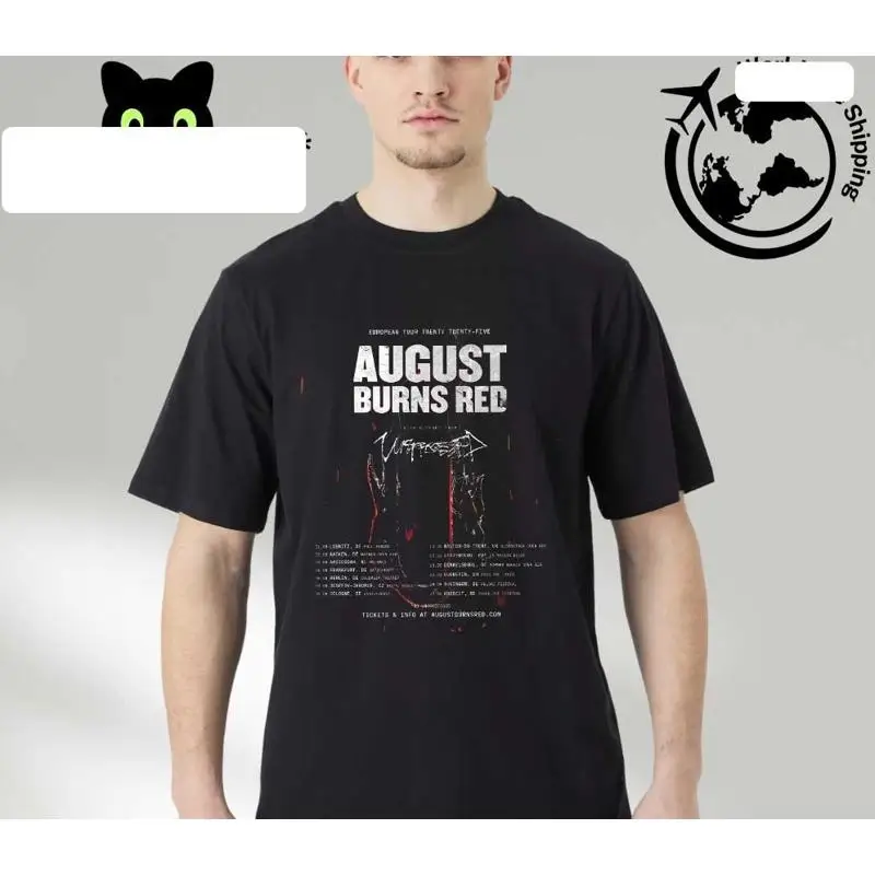 

Классическая футболка Augusttt Burns Red Europe Tour Dates 2025 Fan S, новинка, хит продаж