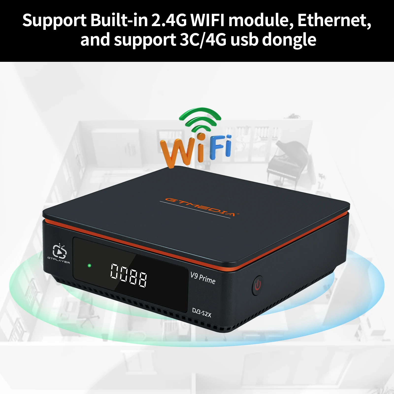 GTMEDIA V9 Prime Satellite Receiver DVB-S/S2/S2X 2.4G WIFI LACAM support 70W Claro 61W Satellite Decoder Good for chile,peru