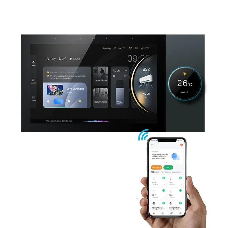 

Tuya 7\" Touch Screen Smart Home Control Panel With Android OS Wifi Music Playback-IPS Display 2-Way Speakers Android OS