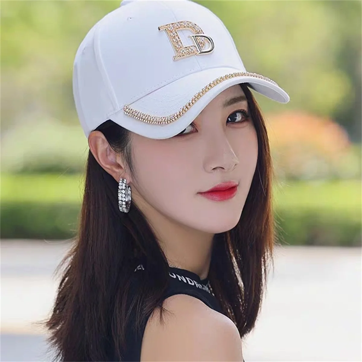 2023 Fashion Women Diamond D Letter Baseball Cap Korean Version Casual Lady Caps Snapback Summer Sun Protection Hat Sport Hats