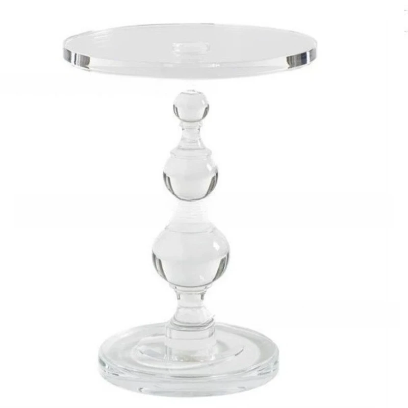 

Pin acrylic coffee table DIY small round table mini bar t fashionable transparent crystal edge