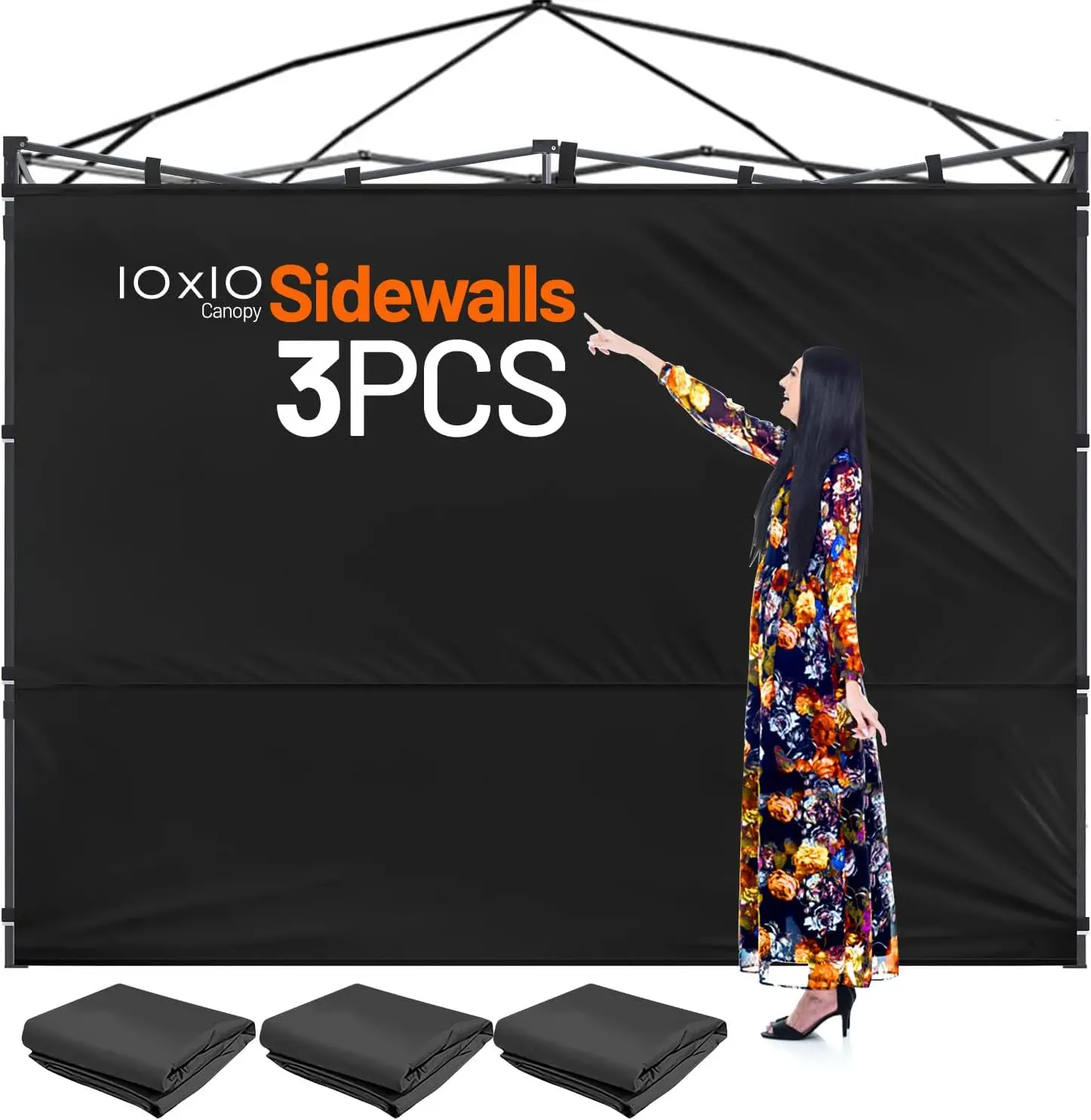 

Боковые стенки для шатра 10x10, полиэстер 420D, водонепроницаемые, 1 комплект (только боковые стенки, шатер в комплект не входит) (черный, 3 боковые стенки)