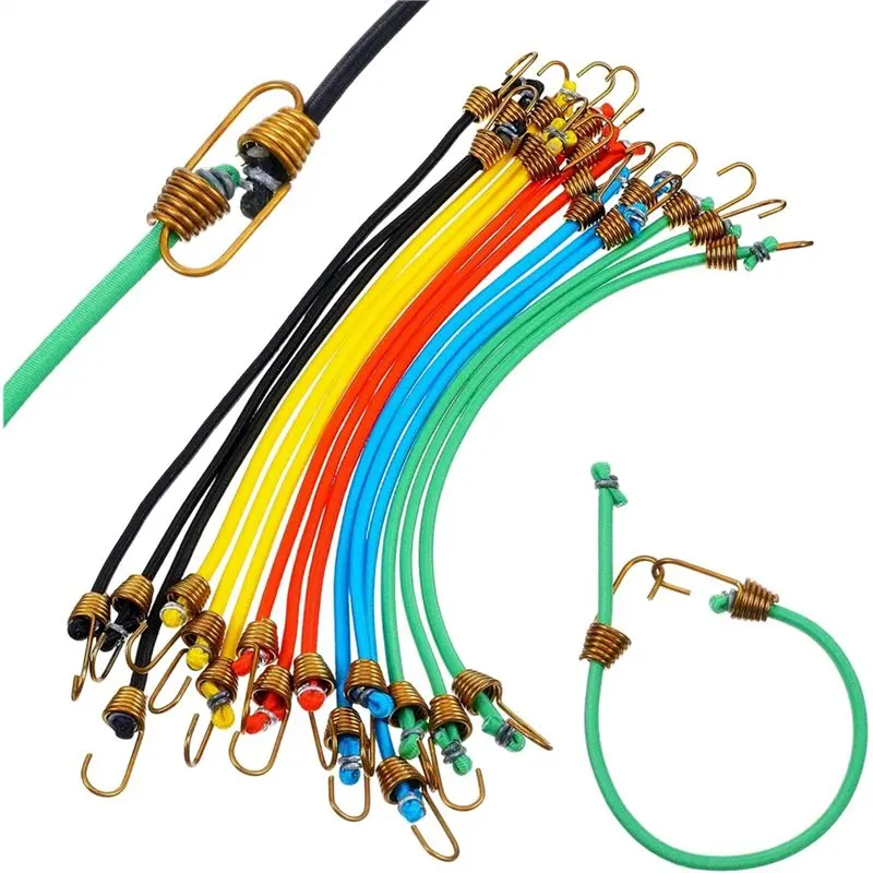 

CQMF-Mini Bungee Cords With Hooks 10" Short Elastic Small Bungee Cords For Outdoor Camping Bikes Car Rvs Hang Tool