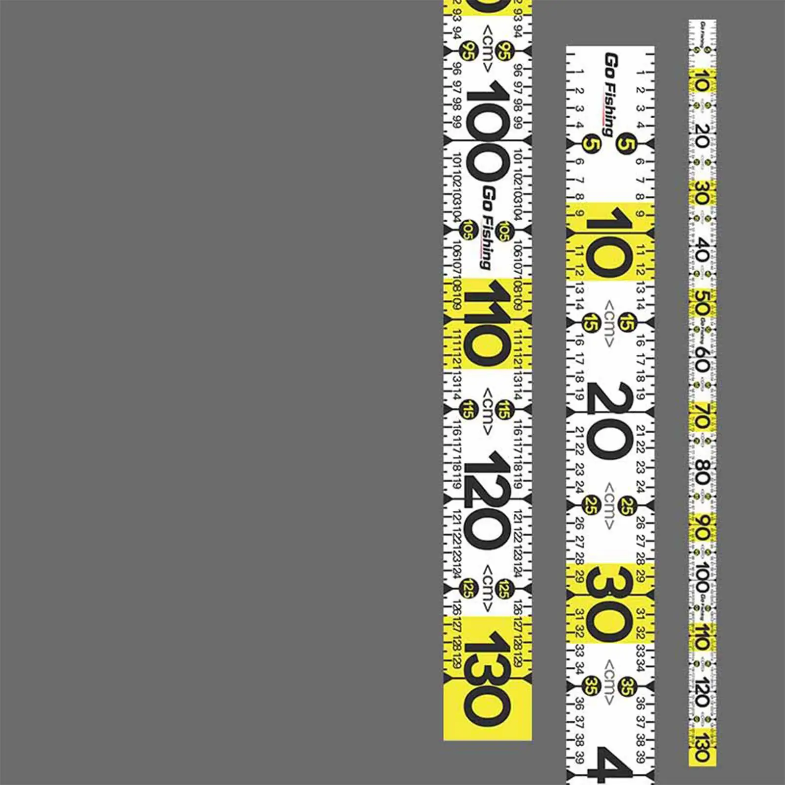 PVC Fish Measuring Ruler 51.18 Inch Waterproof Folding Tape Sticker for Boat Fishing Equipment and Kayak Use