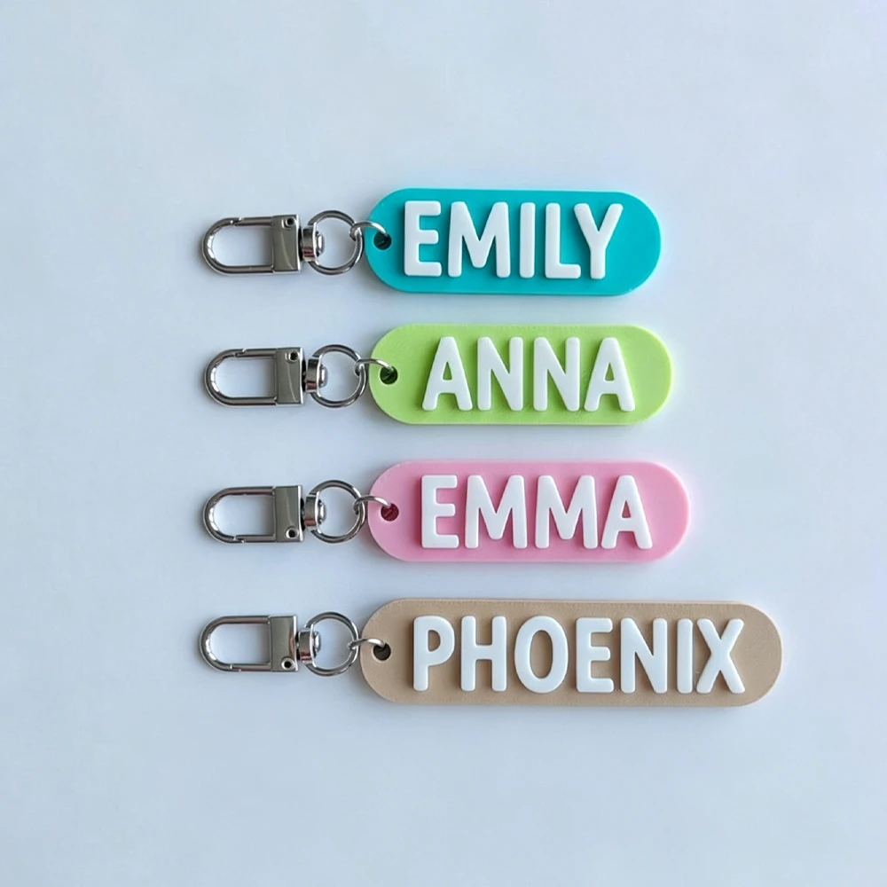 Personalized Customized Name Keychain Custom Acrylic Label Keychain Fashion Luggage Name Label Commemorative gift for a Friend view 4