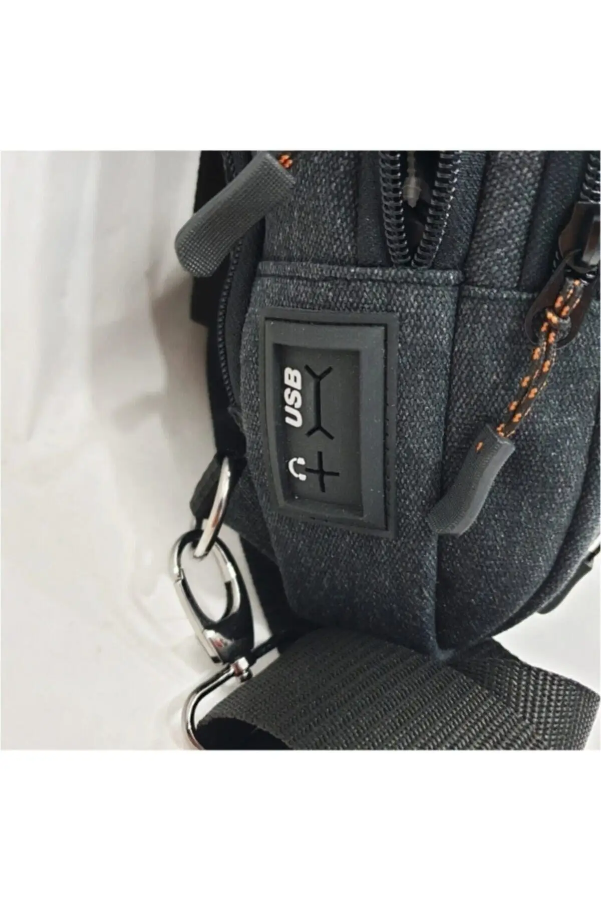 Мужской черный холщовый рюкзак с несколькими лямками через плечо и Usb-гарнитурой, 2022