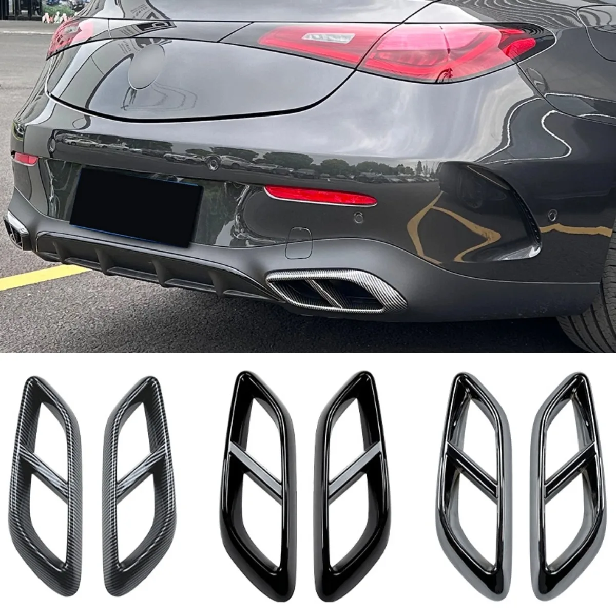 For Mercedes Benz CLE-Class Coupe C236 2024+ Body Kit Rear Exhaust Pipe Tail Muffler Tip Exhaust Pipe Tail Throat Accessories