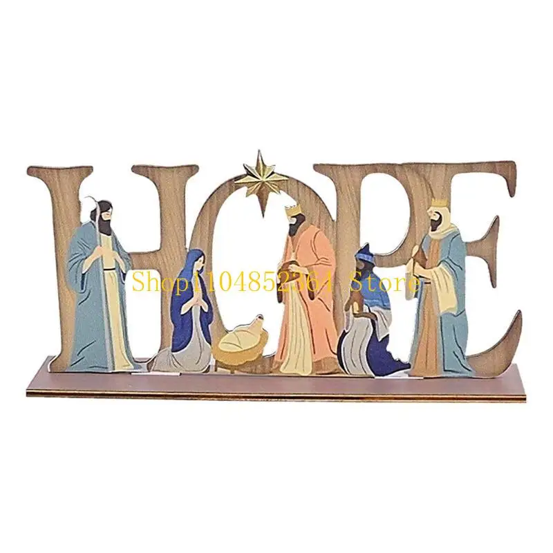 652F Christmas Nativity Scene Figure Holy Decors For Christmas Home Decorations