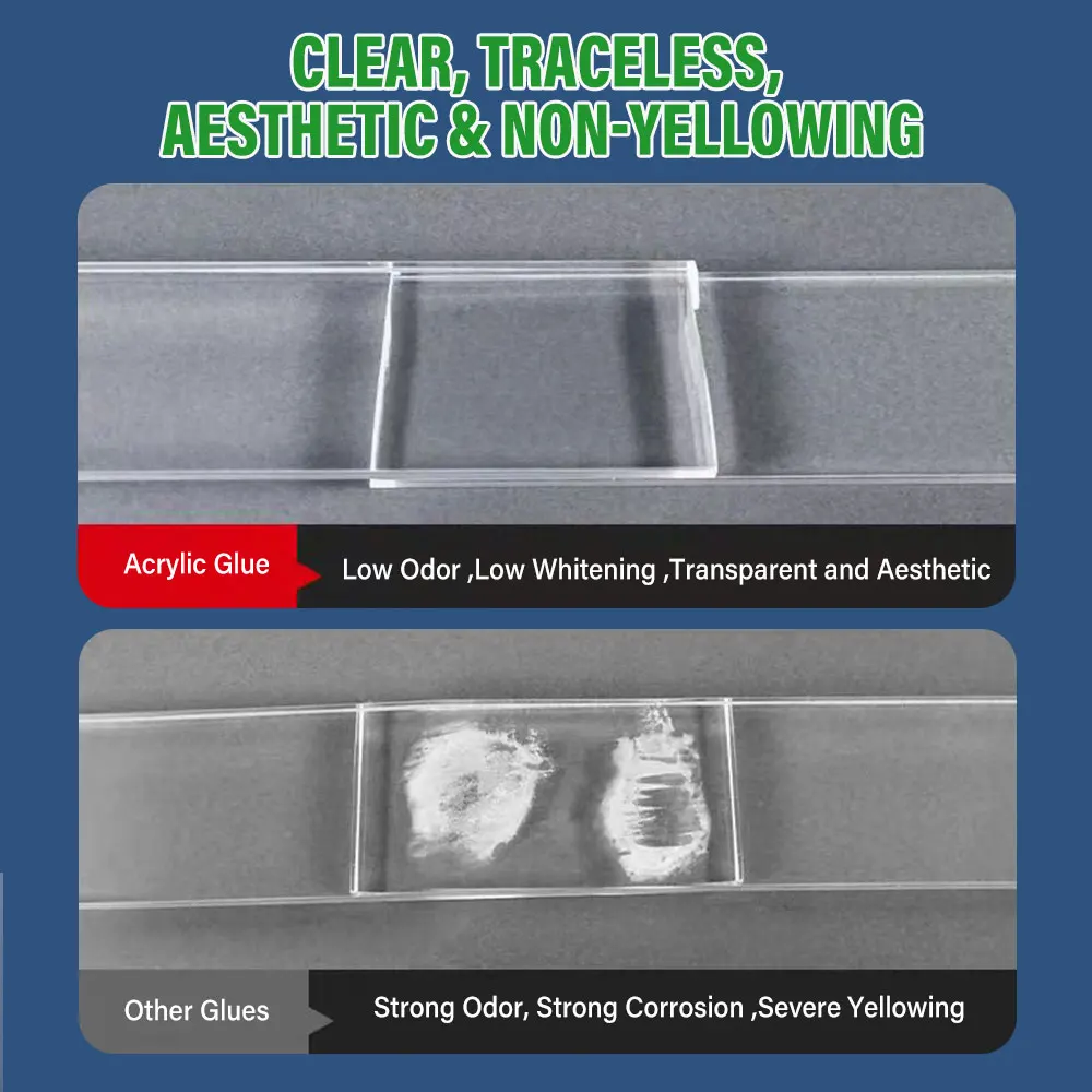 Acrylkleber Transparenter Flüssigkleber Starke Sekundenschnelle Bindung, Wasserfest für Acryl Schnelltrocknender Klebstoff Bastelkleber – Detail 7