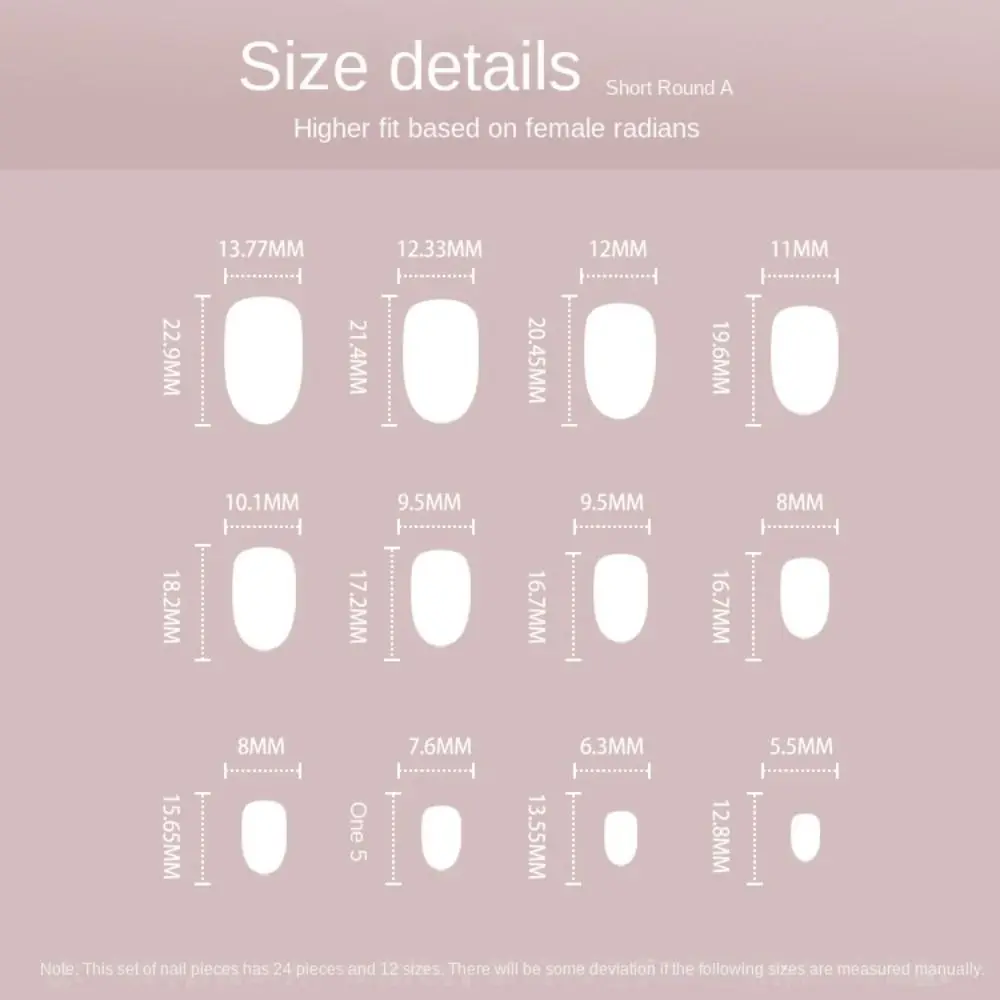 24 Uds manicura Nials falsos prensa en uñas uñas postizas francesas Color puro corto