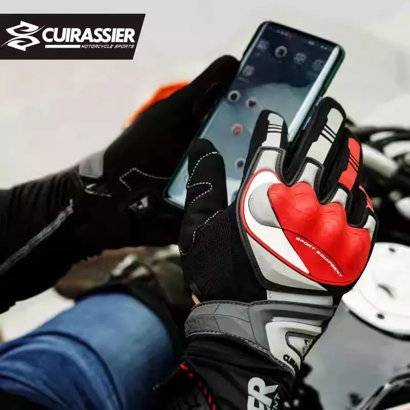 

Cuirassier Motorcycle Touchscreen Reflective Night Gloves Full Finger Riding Protective Motocross Racing for Men Women Biker gp