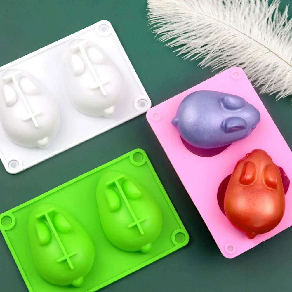 2pcs Easter Silicone Molds for Cake Decorating, 3D Bunny Cake Molds, Baking Dessert, Mousse, New, 1Pc