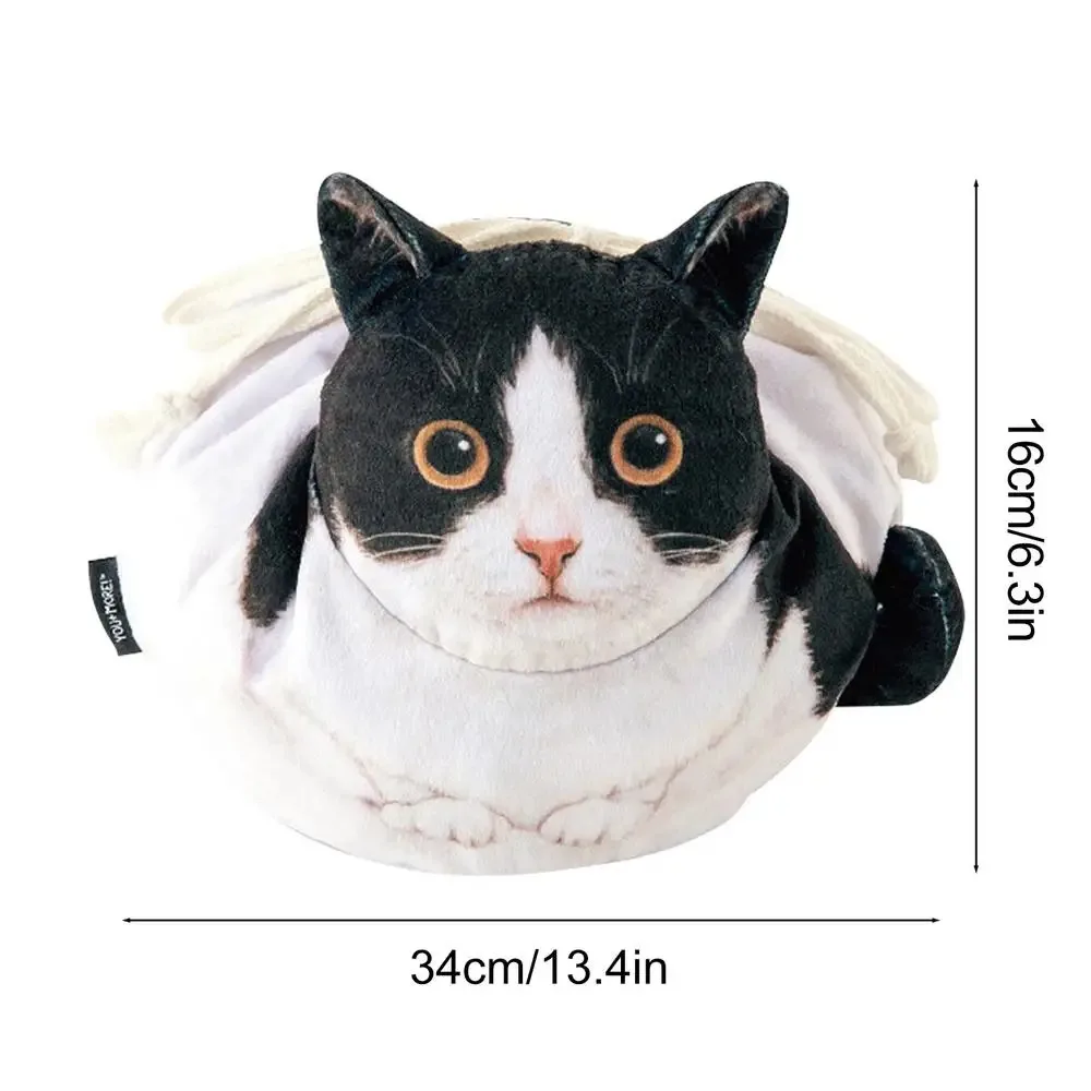 

Cat Shaped Cat Cosmetic Bag Organizer Coin Pouch Purse Toiletry Storage Bag Decoration Cat Drawstring Travel Makeup Bag