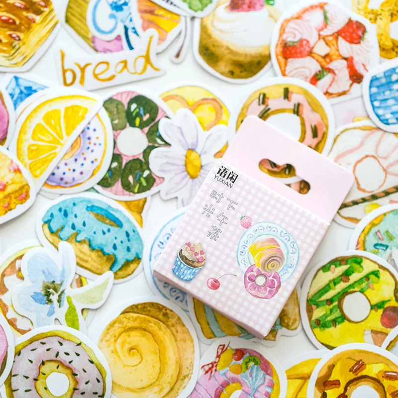 50 Pcs/Set Afternoon Tea Time Paper Sticker Decoration DIY Handmade Arts Craft Stickers Student Gift Stationery