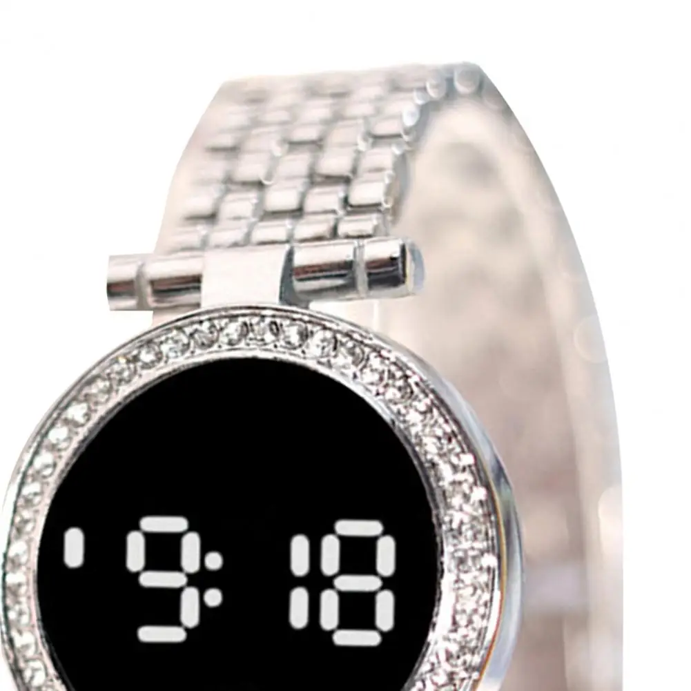 Цифровые часы Life Водонепроницаемые многофункциональные электронные часы с сенсорным управлением Повседневные унисекс круглые светодиодные цифровые часы со стразами