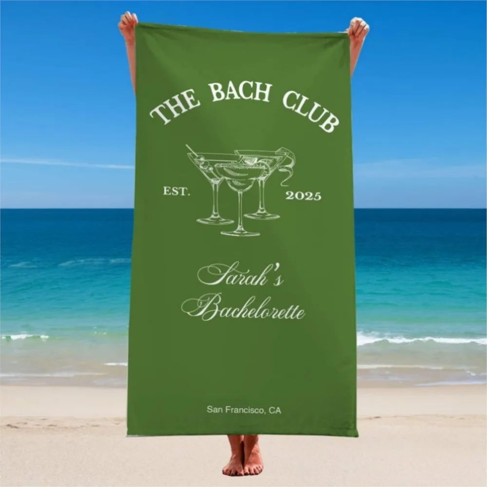 1Pc Personalized Bachelorette Beach Towel Custom Location And Name Bachelorette Party Pool Towel Bachelorette Trip Gift