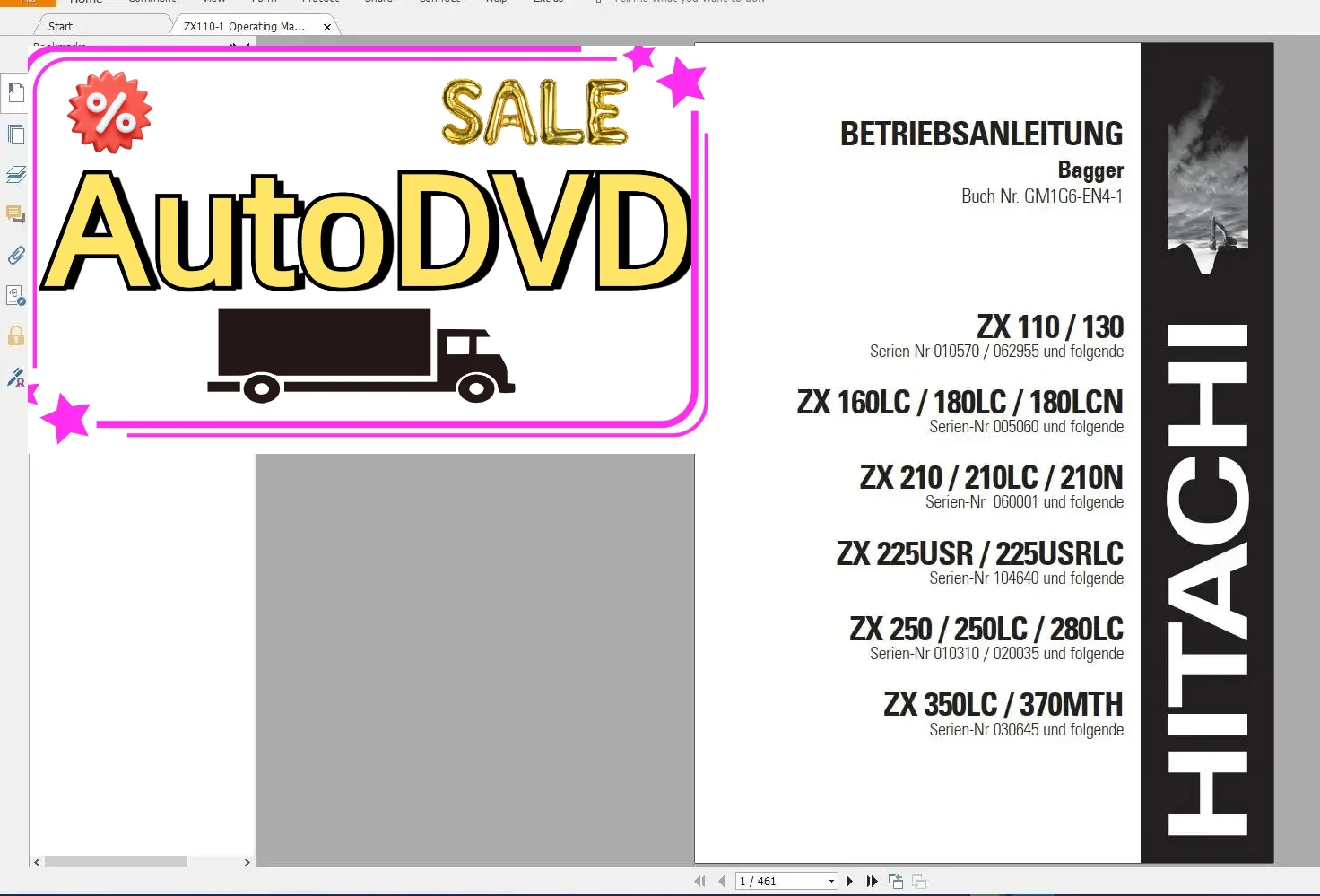 

Экскаватор AutoDVD Hitachi 26,5 ГБ DVD Обновлен PDF [7,2020] Майстерская и техническая ручная схема и схема проводки