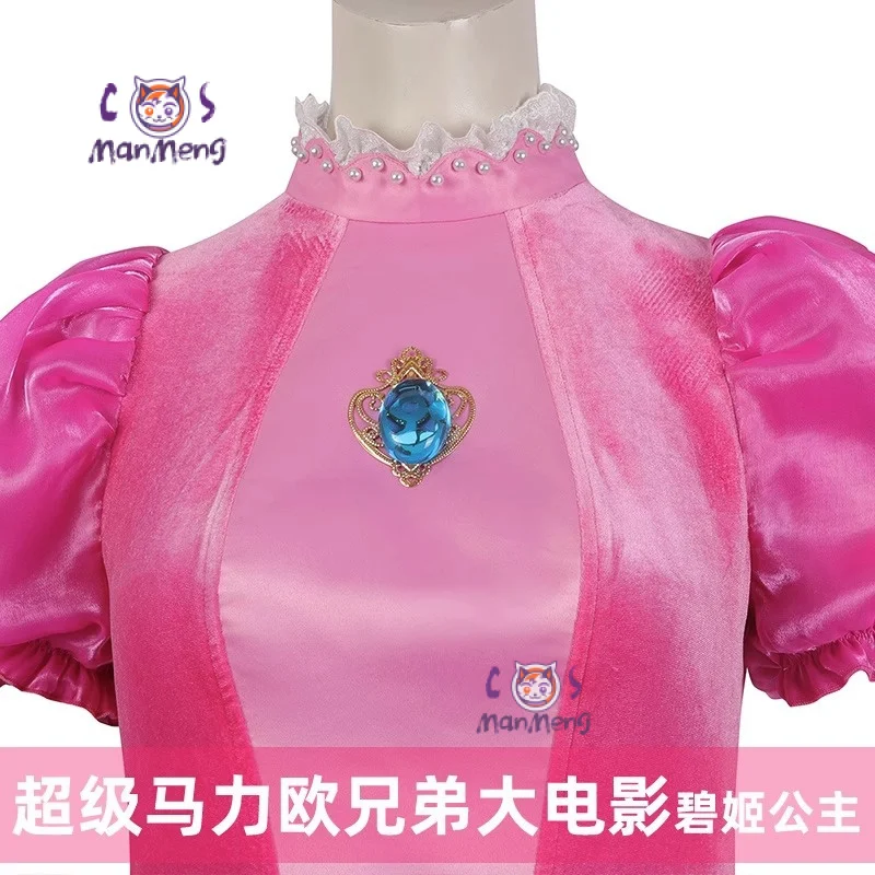 الأميرة الخوخ تأثيري حلي سوبر بروس زي الوردي لوليتا فستان الأميرة تاج أقراط قفازات هالوين عيد الميلاد فتاة هدية #1