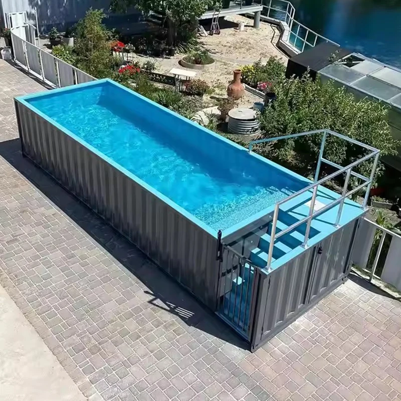 Outdoor Adults Fiberglass Large 20ft 40ft Swimming Pool Equipment Above Ground Shipping Container Swimming Pool For Sale