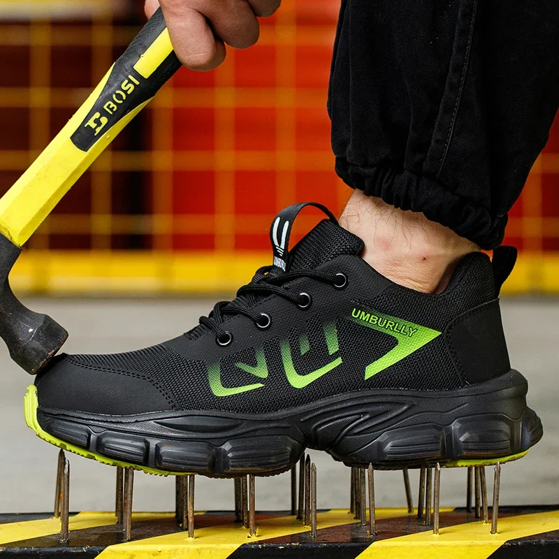 Work Safety Shoes Men Indestructible Work Sneakers Lightweight Breathable Security Protection Steel Toe Safety Boots