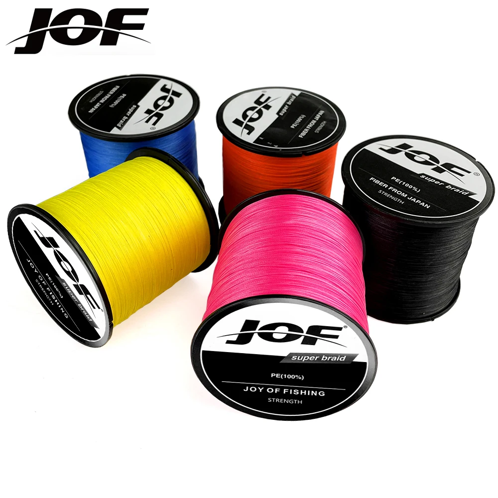 JOF 4x Braided 300M 500M 1000M PE Fishing Line Multifilament Smooth Fishing Line for Fishing Lure Bait Carp Fish 10-80LB