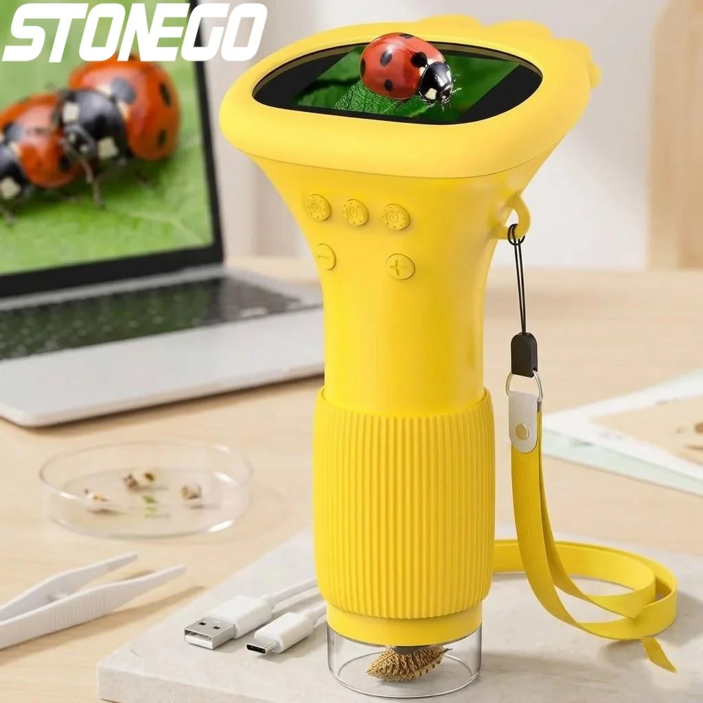 

Портативная электронная лупа 1000X HD с IPS-экраном, 8 светодиодами и функцией изображения в реальном времени, оптический прибор для детей и взрослых