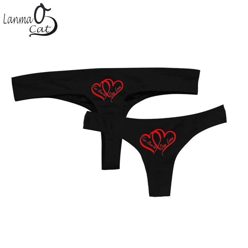 Sexy Couple Lovers Thongs G String Underwear Cute Cartoon For Men Women G String Cotton Panties Couple Panties Set