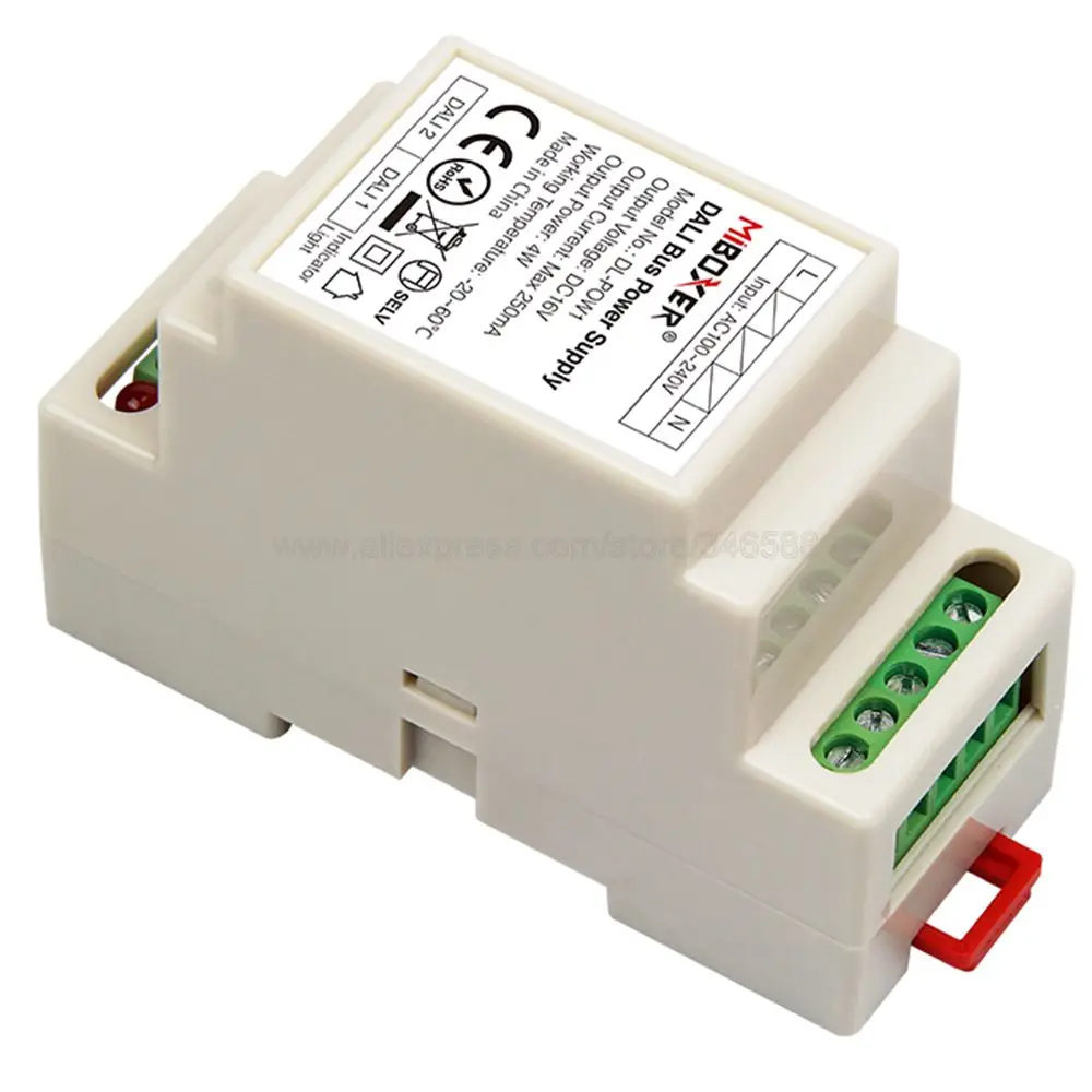 Miboxer DALI Bus Power Supply DIN Rail DL-POW1 DC16V 4W Max250mA AC 110V 220V DALI RGB CCT led downlight transformer