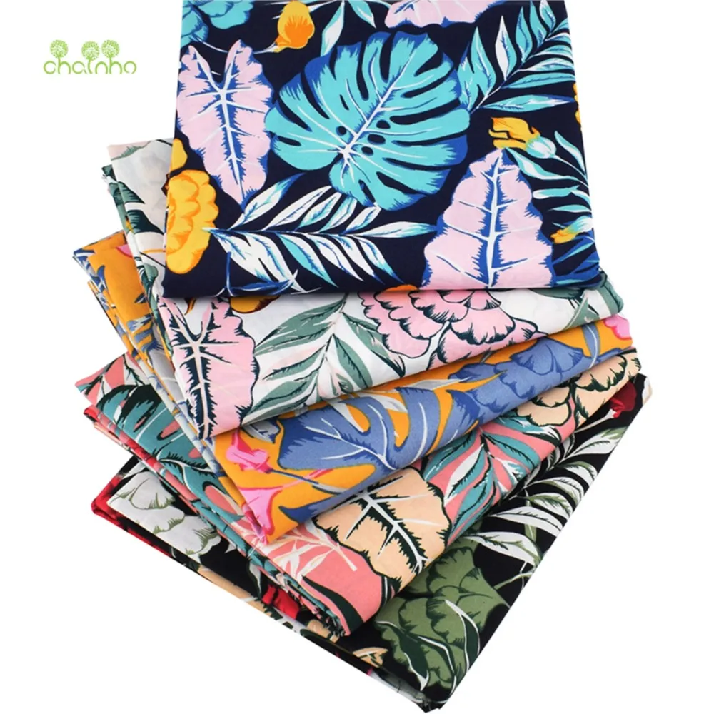 

Chainho, хлопковая поплиновая ткань с принтом полотняного переплетения, лоскутная ткань, материал для шитья своими руками, цветочная серия, 3 дизайна, 15 шт.94